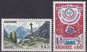 Andorra (Fr) #165A, 167  F-VF Unused CV $8.50 (Z9626)