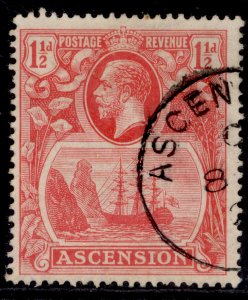 ASCENSION GV SG12c, 1½d rose-red, FINE USED. Cat £400. CLEFT ROCK