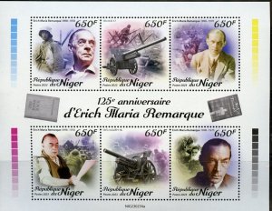 NIGER 2023 125th ANNIVERSARY OF ERICH NARIA REMARQUE SHEET  MINT NH