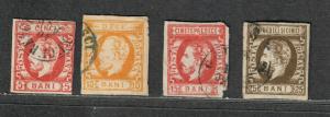 Romania Sc#43-47 Used/F-VF, Partial Set, 46 Corner Cut, Cv. $327.50