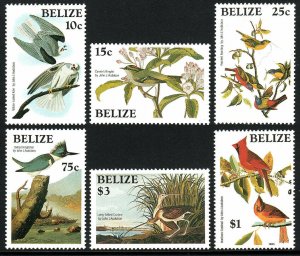 ES-15408 Belize 750-755, MNH. John Audubon' s Birds Illustrations, 1985