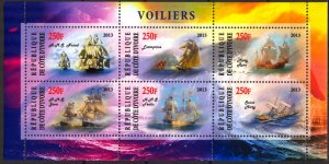 Ivory Coast 2013 Sailing Ships Boats (2) MNH Cinderella !