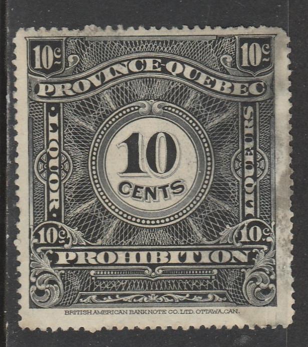 Canada - Québec  QP5  Van Dam  (O)  1919  Timbre de prohibition