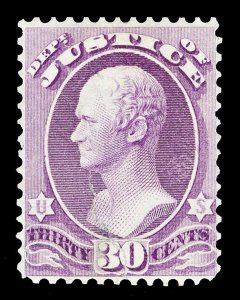 Scott O33P4 30c Justice Official Issue Shaved and Perforated Proof Cat $10