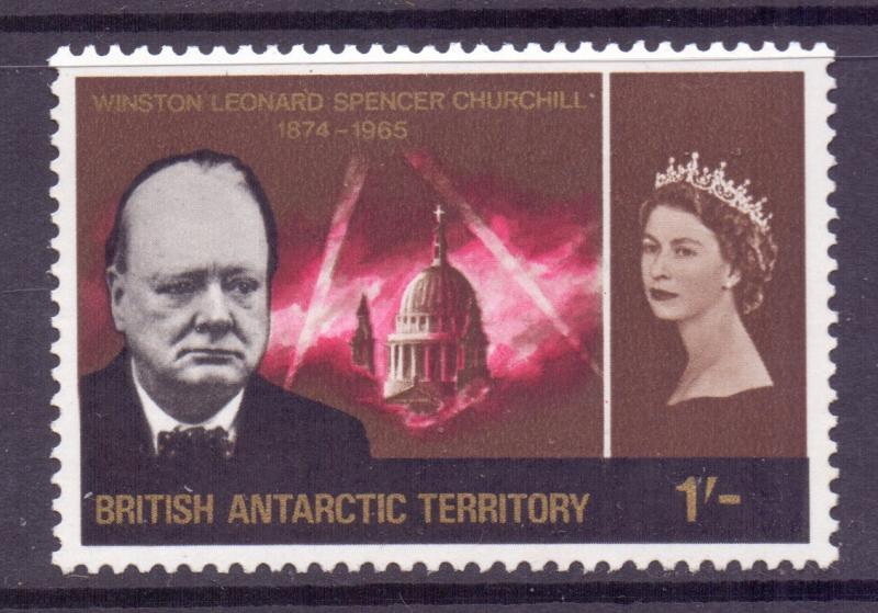 British Antarctic Territory Scott 18 - SG18, 1966 Churchill 1/- mint (see desc)