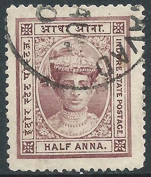 India - Indore, Sc #9, 1/2a Used