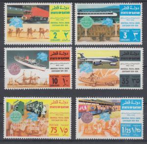 Qatar Sc 384-389 MNH. 1974 UPU Centenary cplt, VF