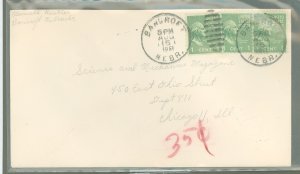 US - 1951 Bancroft NE prexy cover marked in pencil