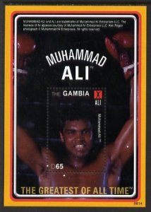 GAMBIA - 2008 - Muhammad Ali, Arms Raised - Perf Min Sheet - Mint Never Hinged