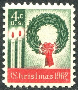 1205 4c Christmas Wreath and Candles Mint NH VF