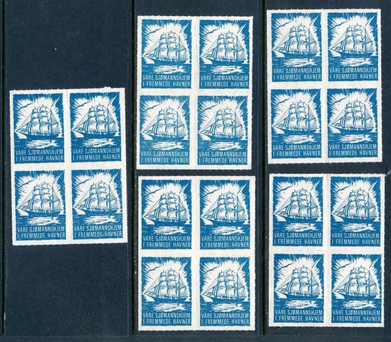 20 VINTAGEVARE SJOMANNSHJEM I FREMMEDE HAVNER  POSTER STAMPS (L609) NORWAY SHIP