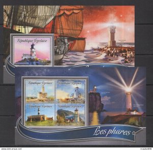 2016 Togo Marine Life Architecture Lighthouses Les Phares Kb+Bl ** Tg225