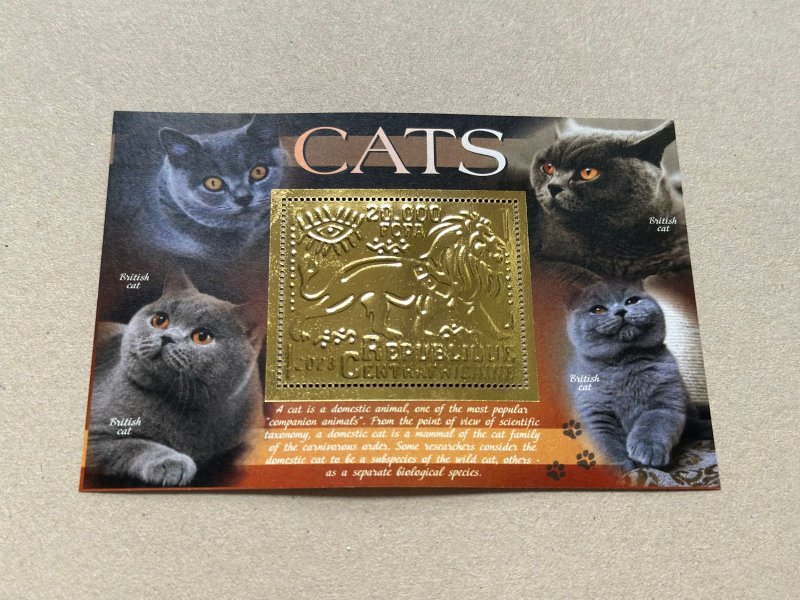 Stamps. Fauna. Cats  2023 year 6 blocks Foil. Gold perforated  NEW MNH**