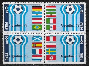 Peru 650a World Cup Soccer block MNH