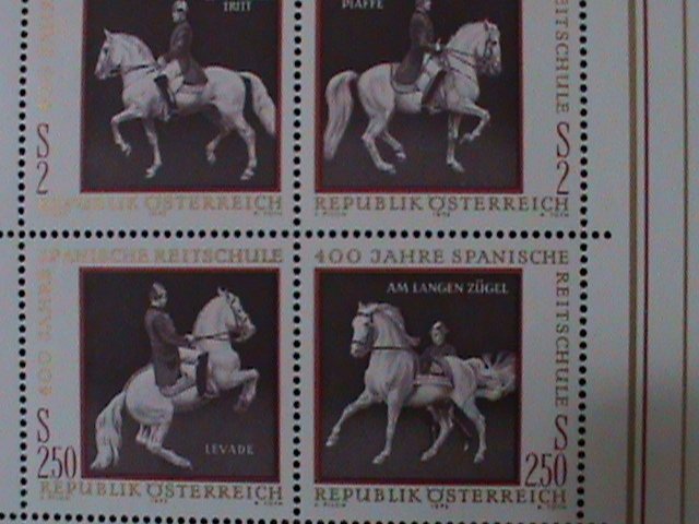 AUSTRIA-1972-SC#929 400TH ANNIV: SPANISH RIDING SCHOOL-VIENNA-MNH SHEET-VF