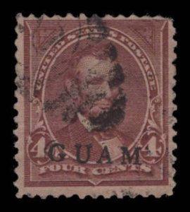 Guam Scott #4 Used Abraham Lincoln Black Overprint > 1899