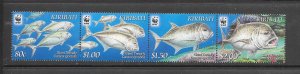 FISH - KIRIBATI #995 WWF (ROW 2) MNH