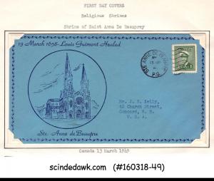 CANADA - 1949 ST ANNE DE BEAUPRE SPECIAL COVER WITH CANCL.