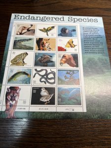 Scott# 3105 Endangered Species sheet of 15 Stamps MNH-1996