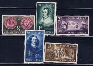 South Africa 115-19 Hinged 1952 set  