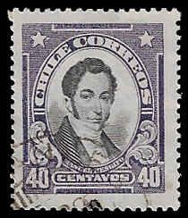 Chile #145 Used; 40c Miguel Rengifo (1921)