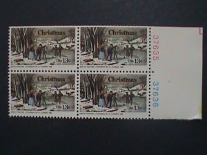 ​UNITED STATES-1976 SC#1703 CHRISTMAS-WINTER PASTIME MNH PLATE-BLOCK VERY FINE