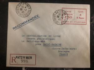 1945 Batz Mer to La Baul St Nazaire France Meter Cover With Expert Certificate