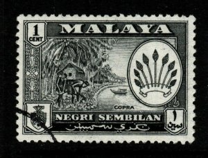MALAYA NEGRI SEMBILAN SG68 1957 1c BLACK FINE USED