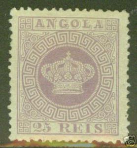 Angola Scott 12 MH* 25 REIS VIOLET CV $12