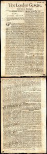 1685 (14 Sept) London Gazette with King James IIs proclamation of Postal Reform