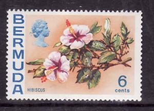 Bermuda-Sc #260-unused NH 6c Hibiscus-Flowers-1970-