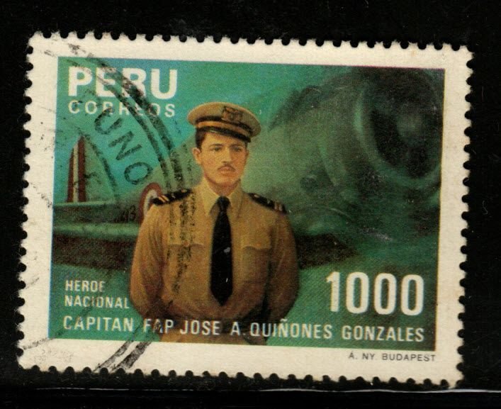Peru Scott 843 Used  stamp Aircraft Captain