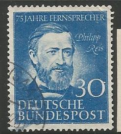 GERMANY 693, USED STAMP, PHILIPP REIS, 75 YEARS OF TELEPHONE IN GERMANY