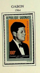 GABON Sc C27+C27a NH ISSUE OF 1964 - PRESIDENT J.F. KENNEDY - (AO23)