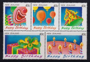 New Zealand 1991 Greeting Stamps - Happy Birthday Mint MNH Pane SC 1032a