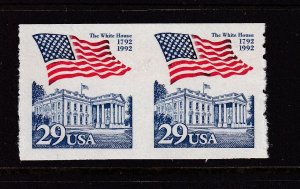 1992 Imperforate coil pair Sc 2609b 29c Flag White House error MNH (DA