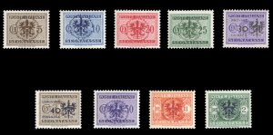 German WWII Occupation, Laibach #Mi. 1-9 Cat€80, 1944 Postage Dues, complet...