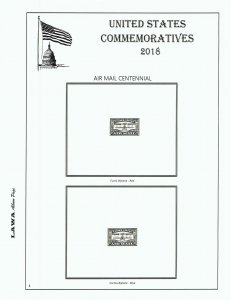 2018 US COMMEMORATIVE PLATE BLOCKS  SUPPLEMENT – LAWA Album Pages