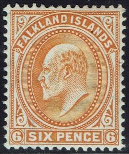 FALKLAND ISLANDS 1904 KEVII 6D