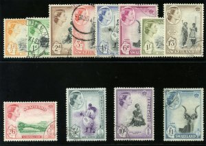 Swaziland 1956 QEII set complete very fine used. SG 53-64. Sc 55-66.