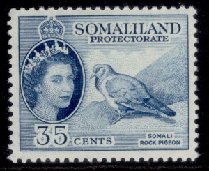 SOMALILAND PROTECTORATE QEII SG142, 35c blue, M MINT.