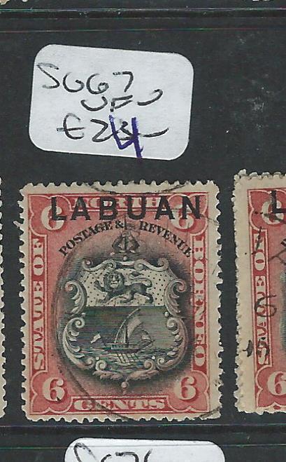 LABUAN (P2101B) 6C ARMS, LION  SG67  VFU