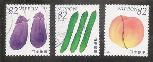 Japan   Scott   3693c,d,e   Vegetables     Used