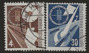 Germany  698 / 701 1953  2 values  fvf used