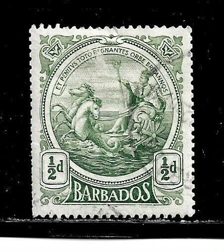 Barbados Stamp- Scott # 128/A15-1/2p-Canc/H-1916-18-OG