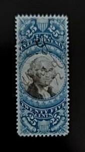 1871 25c U.S. Internal Revenue, Blue & Black, George Washington, R112