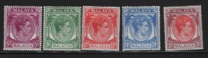 MALAYA, MALACCA,  22-26 MINT HINGED,  SET