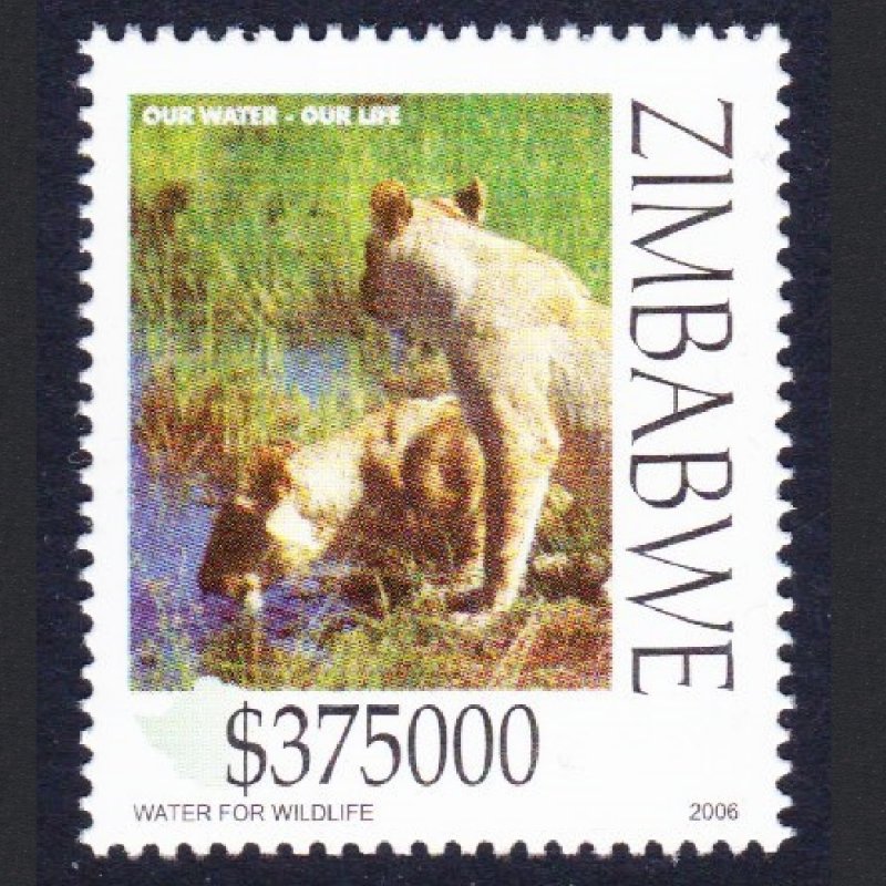 Zimbabwe Lionesses drinking Water conservation 2006 MNH SG#1190