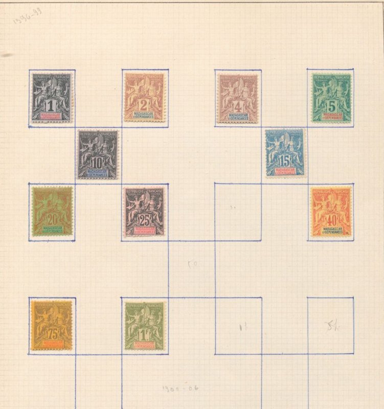 French Cols.Algeria Madagascar Mauritania on Pages MH Used (Apx 150+) MK388