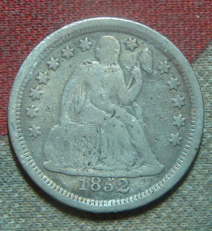 1852 Seated Liberty Dime